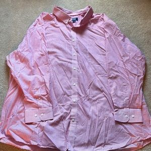 Pink and white checkered dress shirt. Cutter & Buck. Size 4TG.